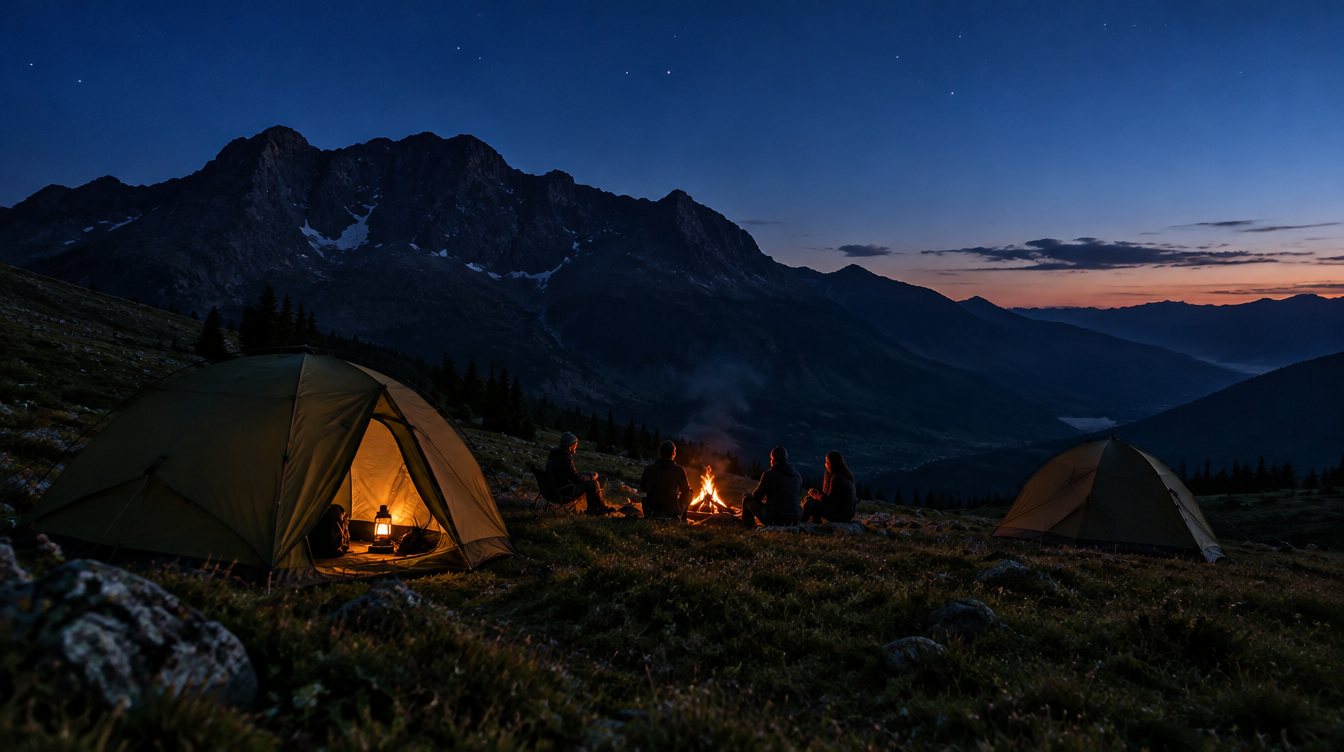 Camping in the mountains of Kosovo