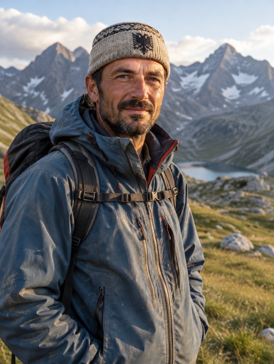 Illustrative portrait of a mountain guide