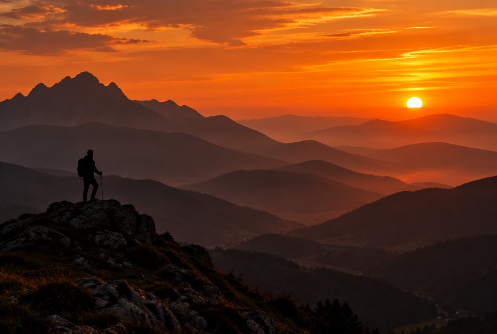 Last light over the mountains